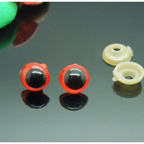10mm Red Safety Eyes / Plastic Doll eyes Handmade Accessories For Bear Doll Animal Puppet Making - 50 pairs/lot