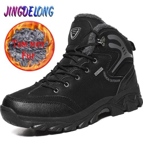 Brand Mens Boots Winter Men Shoes Waterproof Leather Sneakers Outdoor Mens Hiking Boots Designer Ankle Boots Zapatos De Hombre
