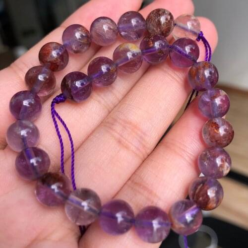 6/8/10mm Natural Stone Beads AAA Purple Ghost Quartz Beads Round Loose Beads For Jewelry Making Diy Bracelets Earring 7.5inch