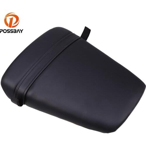 POSSBAY Black Motorcycle Rear Back Seat Cover Motorbike Seat Pads Leather Durable For Yamaha YZF R6 1998 1999 2000 2001 2002