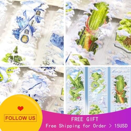 1 Loop Window of The Sky PET Decorative Tape Sample Crystal Ink Journal Background