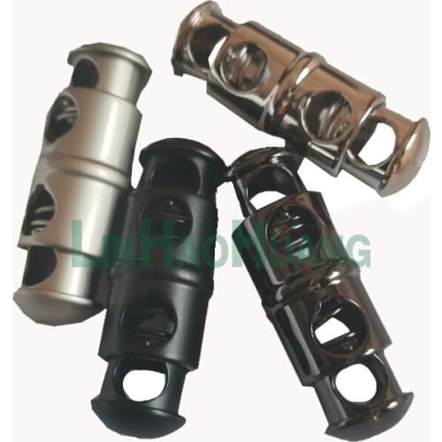 DIY 40pcs/Lot For 4 Colors Round Metal Alloy Stoppers Toggle Cord Locks Drawstring Lock One Holes For 5mm Cord STP-036