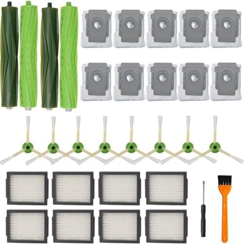 HOT！-Replacement Parts for IRobot Roomba I7 I7+ I8 I3 I6+ Plus E5 E6 E7 Vacuum, Brush HEPA Filters Edge-Sweeping Brushes Bags