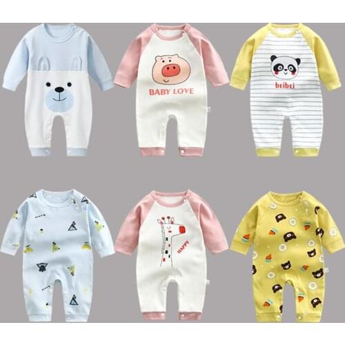 Autumn winter boys and girls baby cotton jumpsuit crawl clothing jumpsuit long sleeves to keep warm Shorts trousers