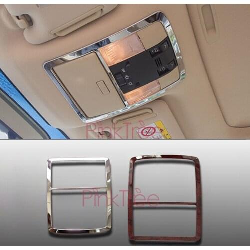 Chrome / Wooden Color Reading Lamp Cover Trim For Toyota Land Cruiser Prado 150 2010-2013 2014-2018 Interior Styling Accessories