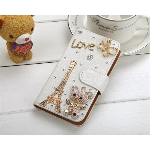 Bling Handmade Rhinestone Leather Flip Wallet Protective Case for iPhone 11 12 mini Pro Max 7 8 plus for Samsung Note10 S9 plus
