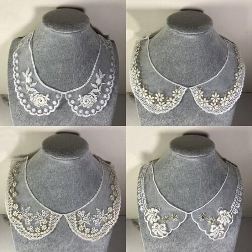 Handmade DIY Sewing Craft Dolls Clothing Wedding Dress Lace Trim Organza Collar Flower Materials Decoration