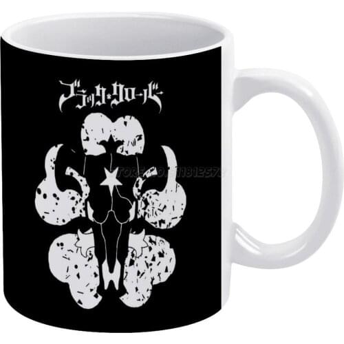Black Clover-Black Bull Crest White Mug New Good Quality Print Mug 11 Oz Coffee Cup Black Clover Black Clover Black Clovers Bla