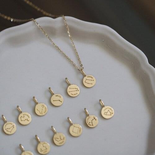 Liemjee Personality Fashion Party Punk Jewelry Mini Constellation Card Necklace For Women Feature Namour Charm Gift All Seasons