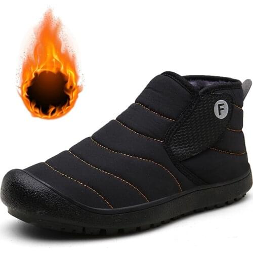 Plus Size 36-46 Men Boots Vogue Winter Boots Men Fur Winter Snow Boots Plush Vogue Mans Footwear Warm Waterproof Men Shoes