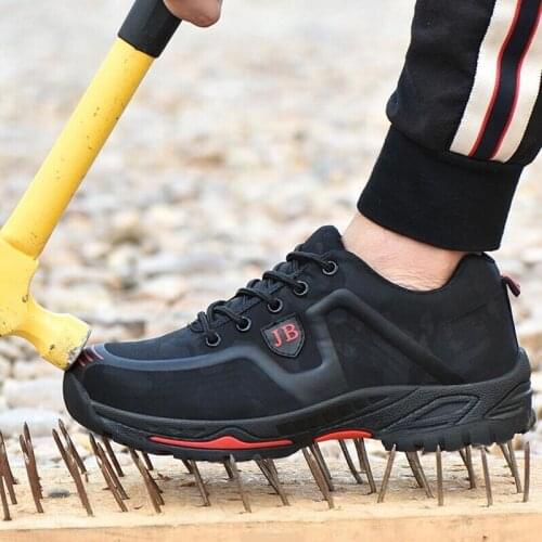 Indestructible Mens Steel Toe Safety Shoes Outdoor Breathable Sneaker Anti-smash Puncture Proof Construction Work Boots For Men