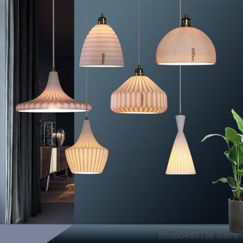 Nordic Ceramic Pendant Lamp Living Room Dining Room Aisle Bar LED Lighting Fixtures Kitchen Hanging Lights Home Decor Suspension