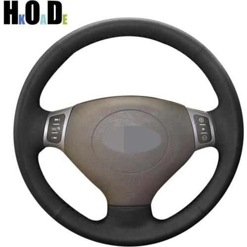 DIY Black PU Artificial Leather Steering Wheel Covers Hand-stitched Car Steering Wheel Cover for Chery Tiggo 2007-2009
