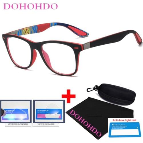 DOHOHDO 2021 Fashion Anti Blue Light Glasses New Men Women Vintage Square Clear Lens Computer Eyeglasses Optical Spectacle Frame