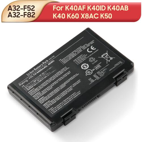 Original Replacement Laptop Battery A32-F52 A32-F82 For Asus K40AF K40ID K40AB K40 K60 X8AC K50 440mAh