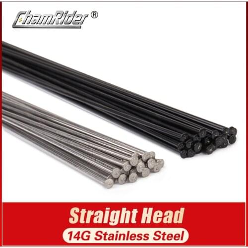 Customized Custom Made Spoke Radius knitting Needle Stainless Steel 14G Black Sliver Straight Head Bicycle Spokes Brass Nipple