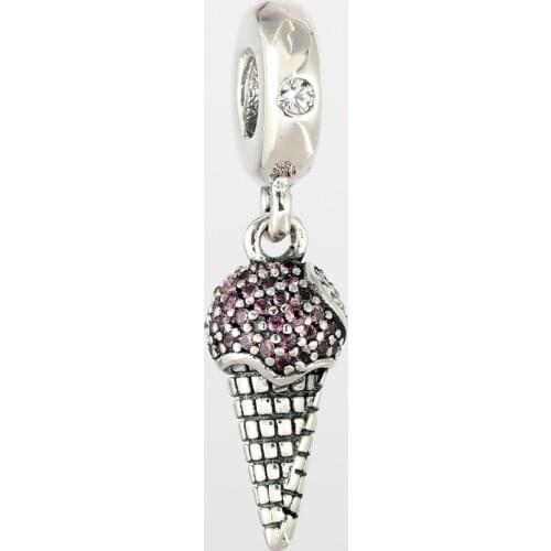 Authentic 925 Sterling Silver Ice Cream Hanging pan Charms Fit Original Bracelet For Women DIY Jewelry S925 Beads