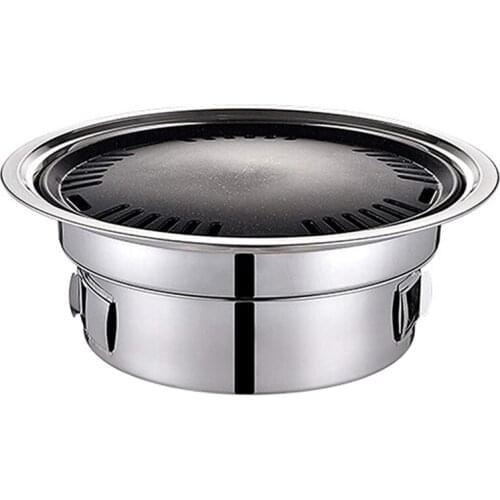BBQ Charcoal Grill Portable Household Korean Grill Round Carbon Barbecue Grill Camping Grill Stove,Indoor and Picnic