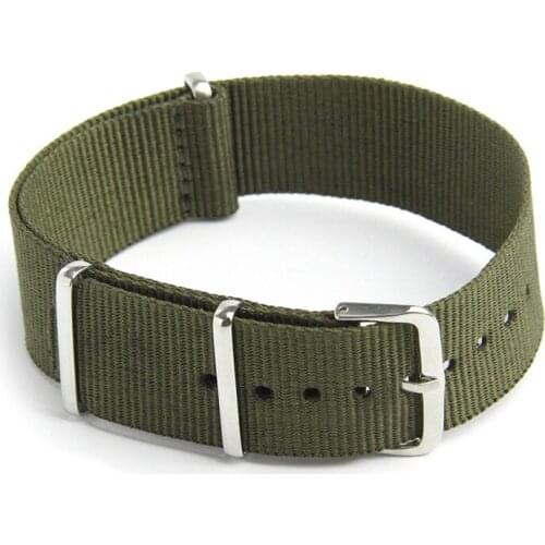 Watch Strap Band Military Army Nylon Canvas Divers G10 Mens Colour:Army Green Width:18mm