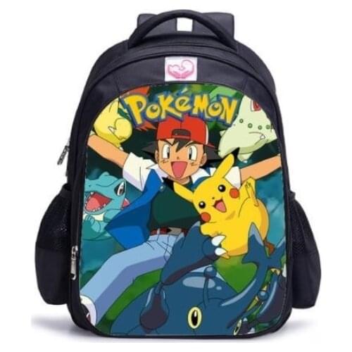 Pokemon Backpack Cartoon Pikachu Primary School Bag For Boys Girls With Pen bag Kindergarten Mochila Kids Gifts
