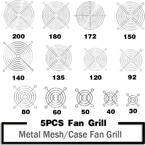 5PCS Metal Mesh Finger Guard Protective Net Fan Grill 30mm 40mm 50mm 60mm 70mm 80mm 90mm 120mm 135mm 140mm 150mm 170mm 200mm