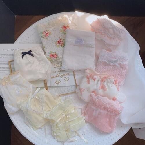 Underpants female lace girl Japanese cute students sexy sweet ladies cotton mid-waist