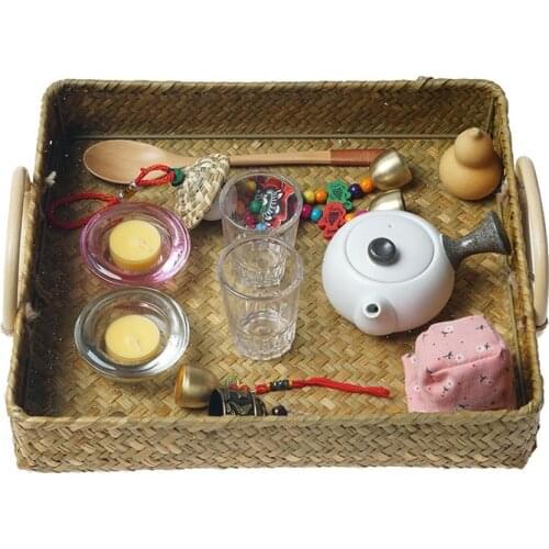 Walking Line Items Set Without Tray Montessori Materials for CASA Classroom Bells Cups Sand Bags for Montessori Walking