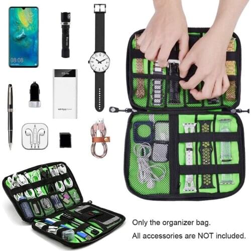 Waterproof Nylon Gadget Cable Storage Bag Travel USB Charger Watchband Strap Pouch Case Organizer for Apple Watch