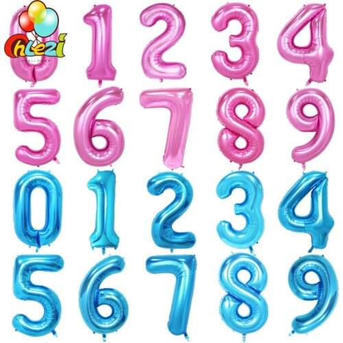 2018 Number Digital 1 2 3 Birthday Party Anniversary Celebration New year Wedding foil balloon Decorations Globos children Toys
