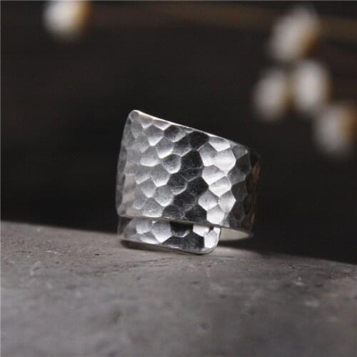 Thai Silver Chiang Mai Handmade Silver Ring Female 925 Sterling Silver Fashion Personal Retro Ring