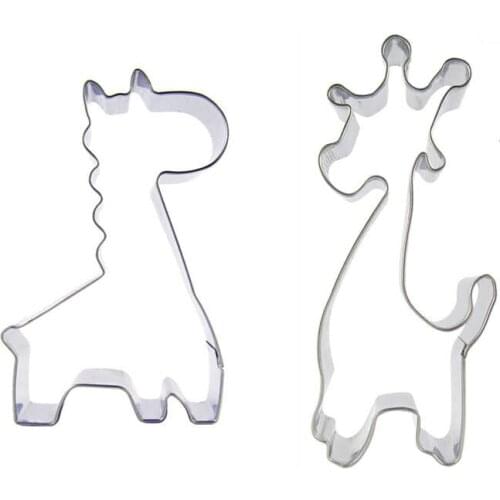 Giraffe shaped 2 piece biscuit cutting molds, baking tools, cake decorating soft candy tools