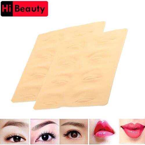 10pcs/lot 3D Silicone Permanent Makeup Tattoo Training Practice Fake False Skin Eyes For Microblading Tattoo Machine Beginner