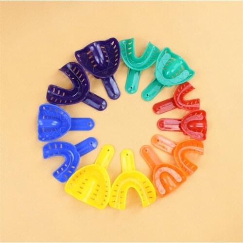12Pcs/set Plastic Dental Impression Trays Dental Central Supply Materials Teeth Holder For Adult And Children Dentist Tools Lab