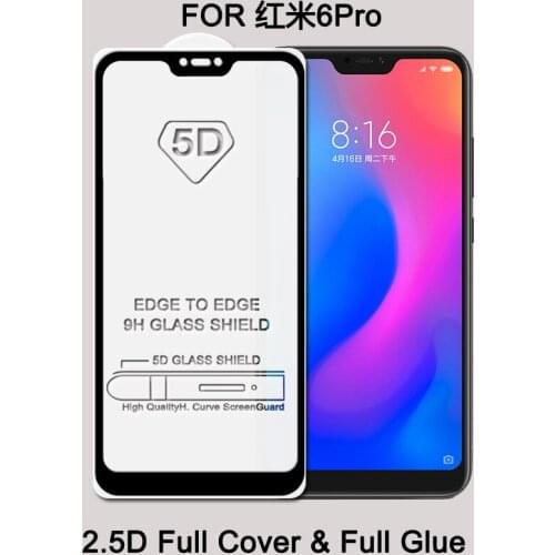 2.5D Tempered Glass Film 5D Full Cover Protect Protective Glass Film For Xiaomi A2lite redmi 6 6A 6Pro Screen Protector