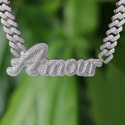 2021 Fashion Hiphop Custom Name Pendant for Necklace AAA Zircon Necklace Jewelry Custom Name Necklace 18k Gold Plated