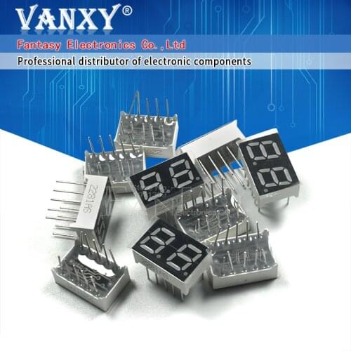 5pcs Digital tube segment 0.28 inch common Cathode 2 Bit digital Tube 0.28 inch 10 needles Red LED Display 2821AH