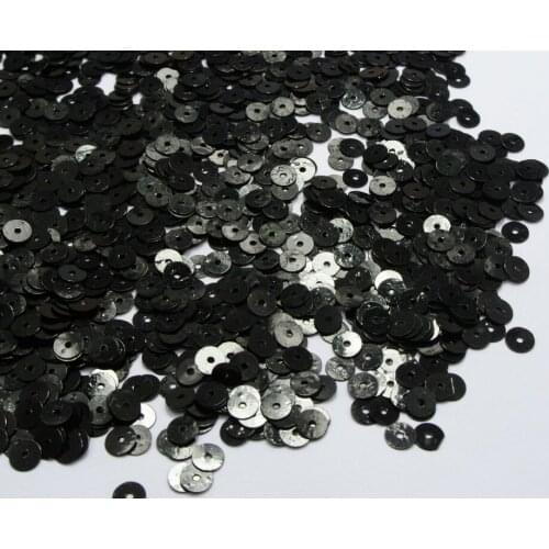 8000 Black 6mm Flat Round loose sequins Paillettes sewing Wedding craft