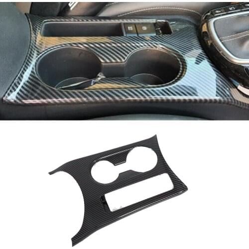 For Kia Seltos 2019 2020 Carbon Fiber Interior Accessories Front Cup Holder Water Bottle Frame Decoration Cover Trim Car Styling