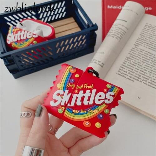 Cute Rainbow Candy Earphone Case For Airpods 1 2 Pro Silicone Wireless Protective Cover With Hook