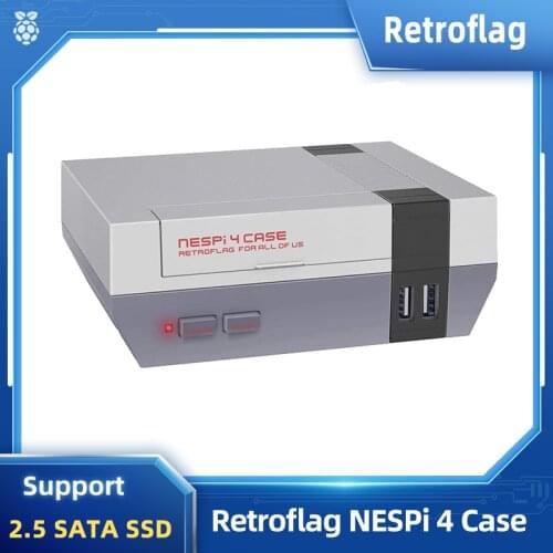 Raspberry Pi Retroflag NESPI4 Case with 2.5 SSD Case NES Style Safe Shutdown Reset Function Shell for Raspberry Pi 4 Model B