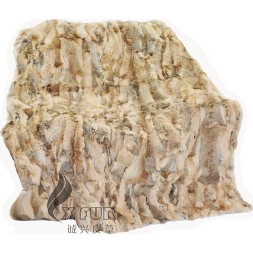 CX-D-56-X Dyed Winter Warm Europe Fashion Rabbit Fur Rugs Blanket Fur Carpet blankets for beds Rug~ DROP SHIPPING
