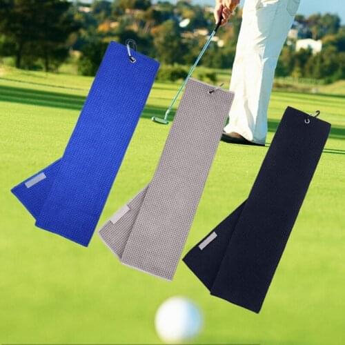 Golf Towel 12"×20" Tri-fold Microfiber Waffle with Carabiner Clip for Golf Sports Running Yoga