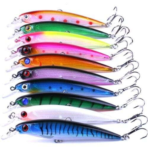 HENGJIA 100PCS/Lot 11cm 13.5g Fishing Lures Classic Style Minnow Fishing Bait Fishing Tackle Wobbler Isca Fishing Lure Set MI027
