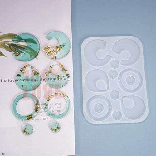 Crystal drop mold DIY Pendant Earrings homemade jewelry pendant earrings irregular silicone mold