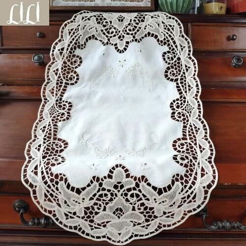 Handmade Lace Hand-embroidered Cotton Retro Nostalgic Style Tablecloth