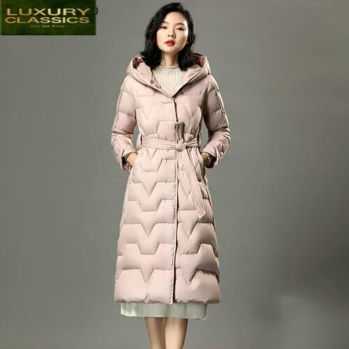 Jackets Women Down Coats Warm Woman Down Parka Long Hooded Ultra Light Down Coat Female Winter Korean Slim Jacket LWL1254