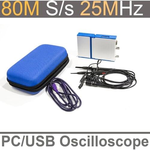 LOTO USB/PC Oscilloscope OSC802, 80MS/s Sampling Rate, 20MHz Bandwidth, for automobile, hobbyist, student, engineers