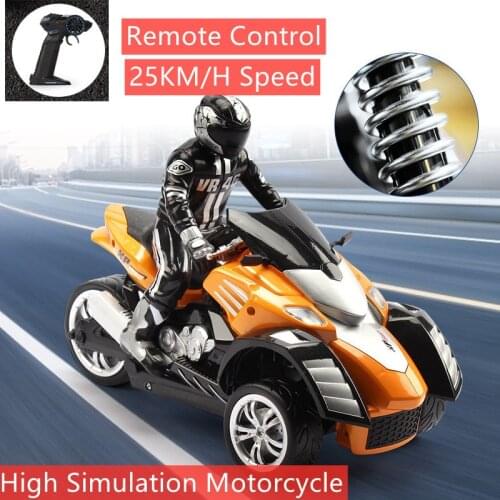 Newest 25KM/H High Speed High Simulation RC Motorcycle Remote Control Motorbike Drift Car With Flash Led Light Tire Rotation Toy