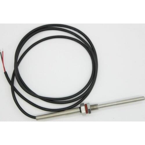 NTC 3950 10K Thermistor Temperature Sensor SUS304 OD 5mm Probe Wire 1m -40~150 Degree Thread M8X1.25 L35mm-300mm