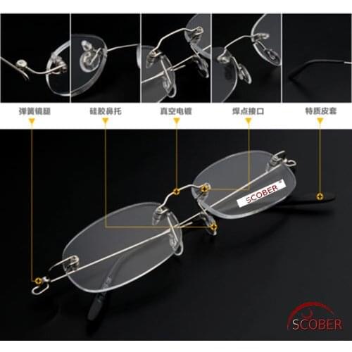 2019 Special Offer New Unisex Hmc Leesbril Men Women Rimless Metal Temples Oval Clear Lens Reading Glasses Readers +1.0~4.0